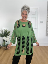 Load image into Gallery viewer, Green holey dress / top
