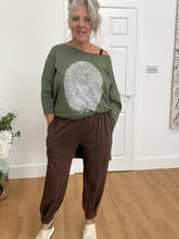 Load image into Gallery viewer, Chocolate brown jogger with tuck cuffs
