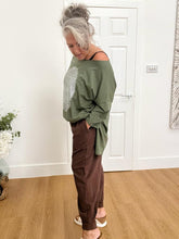 Load image into Gallery viewer, Chocolate brown jogger with tuck cuffs
