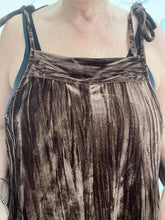 Load image into Gallery viewer, Brown velour wide leg dungarees
