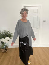 Load image into Gallery viewer, Grey heart panel dress
