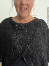 Load image into Gallery viewer, Black with silver thread cross over knit
