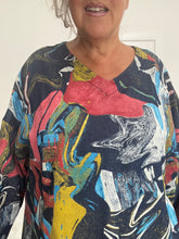Load image into Gallery viewer, Bella Blue navy multi coloured top
