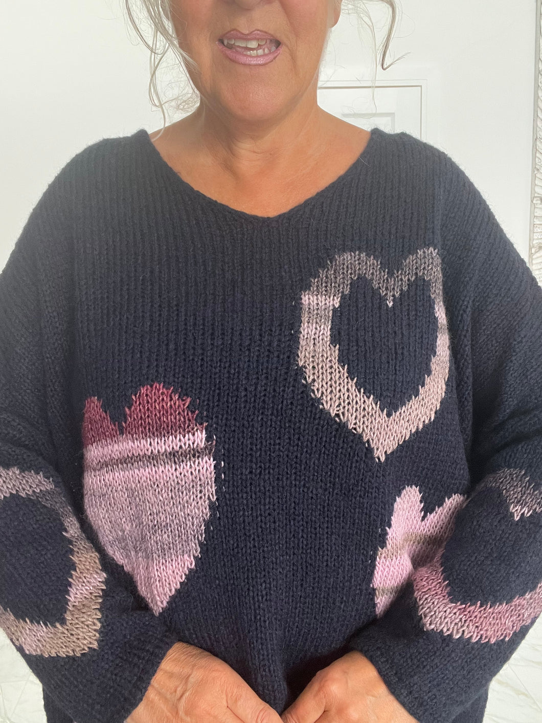 Supersoft heart detail knit