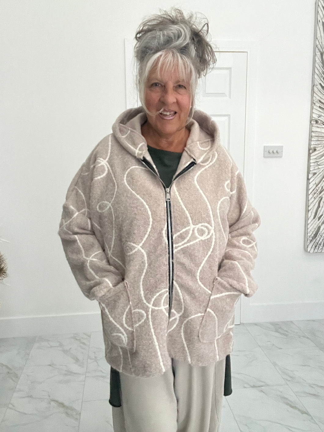 Beige wool mix jacket