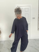 Load image into Gallery viewer, ID Supersoft navy cocoon leg pants
