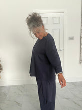 Load image into Gallery viewer, ID Supersoft navy cocoon leg pants
