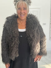 Load image into Gallery viewer, Slate grey shaggy jacket
