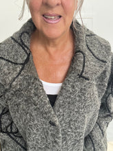 Load image into Gallery viewer, Grey squiggle pattern coat
