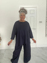 Load image into Gallery viewer, ID Supersoft navy cocoon leg pants
