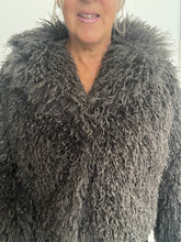 Load image into Gallery viewer, Slate grey shaggy jacket
