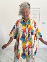 Load image into Gallery viewer, Bella Blue paint splashed shirt /jacket
