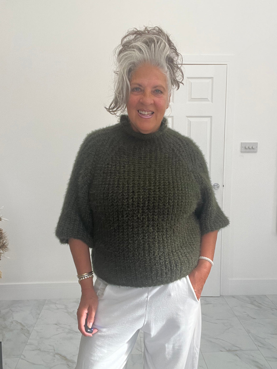 Soft fluffy crew neck jumper