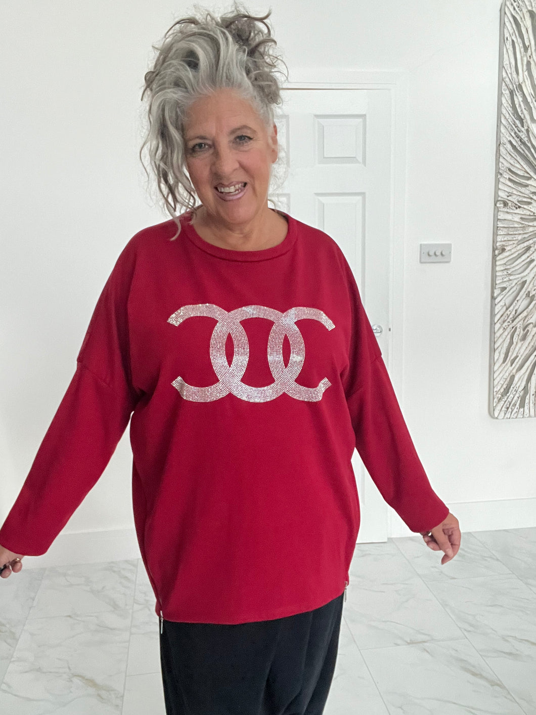 Sparkle 2 zip sweatshirt