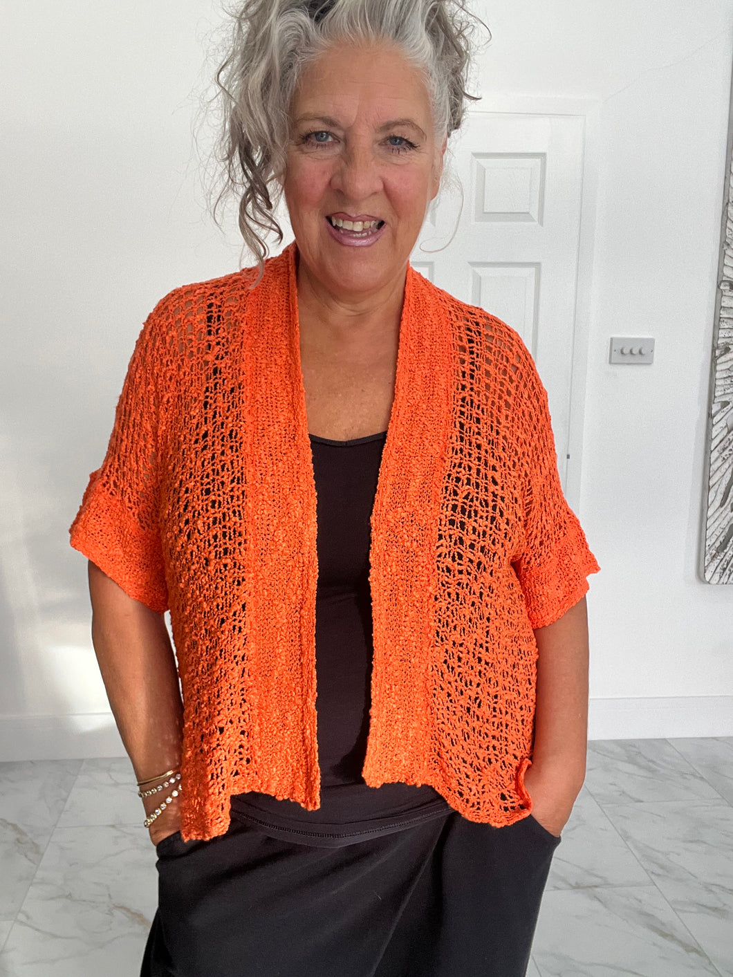 Edge to edge popcorn knit