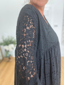 Black broderie anglaise dress/top