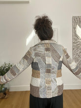 Load image into Gallery viewer, Stunning mixed jacket with knit, material &amp; ruching
