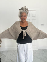 Load image into Gallery viewer, Chunky cable knit top with tie front
