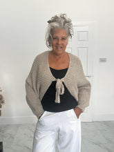 Load image into Gallery viewer, Chunky cable knit top with tie front
