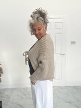 Load image into Gallery viewer, Chunky cable knit top with tie front
